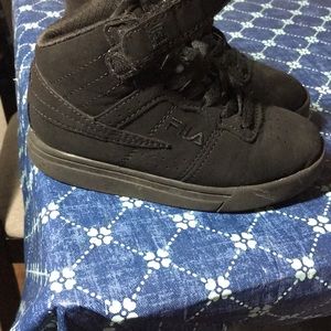 All Black Suede Fila’s